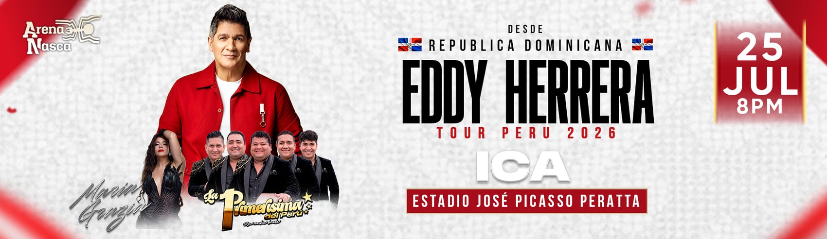 Gran Concierto de Eddy Herrera, La Primerísima del Perú y más en Ica
