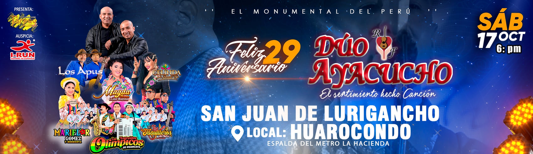 Feliz 29 Aniversario Dúo Ayacucho con Los Apus, Mariflor Gomez, Los Engreídos Olímpicos y más en Huarocondo SJL