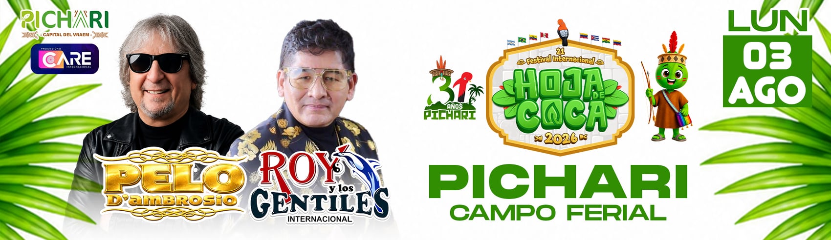 Pelo D'Ambrosio y Roy y los Gentiles Internacional en el Festival Internacional Hoja de Coca 2026